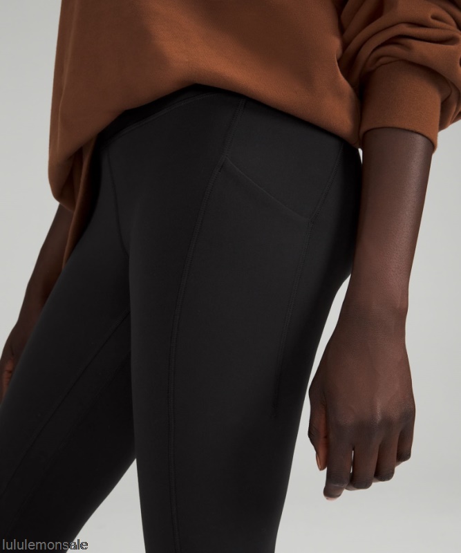 Lululemon Damen DELULU054 | Align Hoch Sitzende Hose Mit Taschen 25 Schwarz
